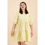 Kaiko Clothing Tiered Mini Dress, Zebra Lemon