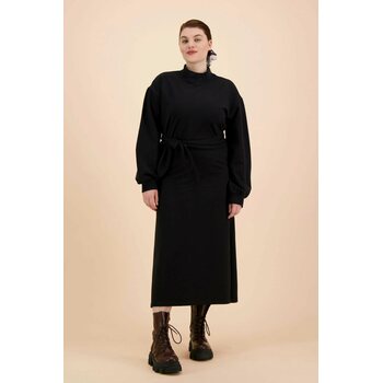 Kaiko Clothing Belted Sweatshirt Dress, Black